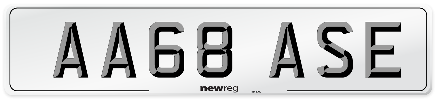 AA68 ASE Number Plate from New Reg